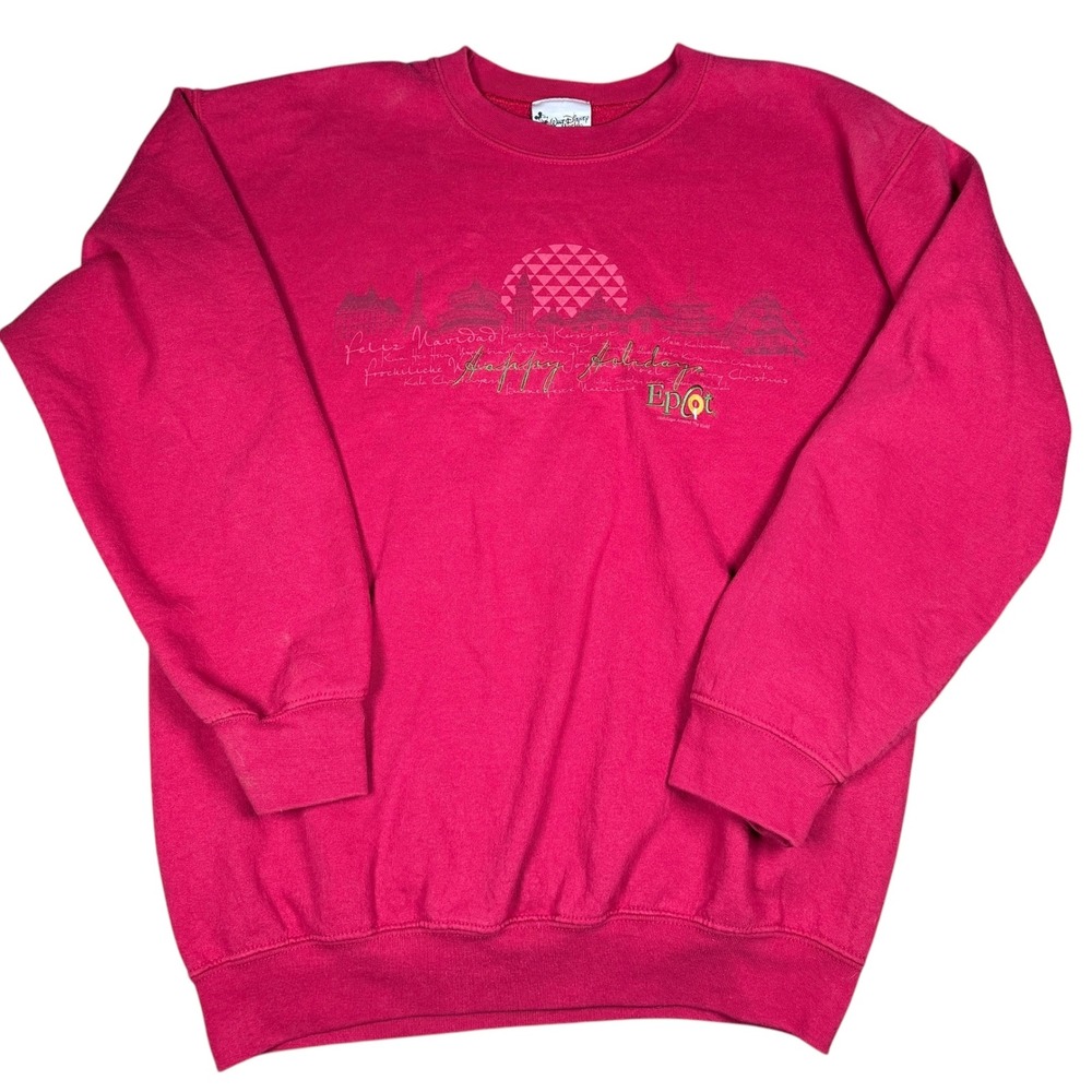 Vintage Walt Disney World Epcot Feliz Navidad Holiday Sweatshirt Mens Medium